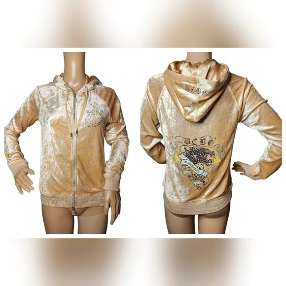 NWT BCBGMAXAZRIA velour zip stretch jacket. - Picture 1 of 17